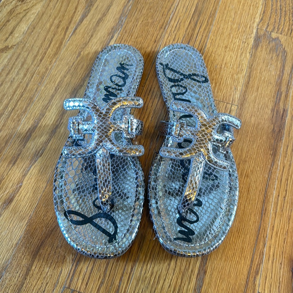 Sam Edelman gold snakeskin sandals size 8 1/2